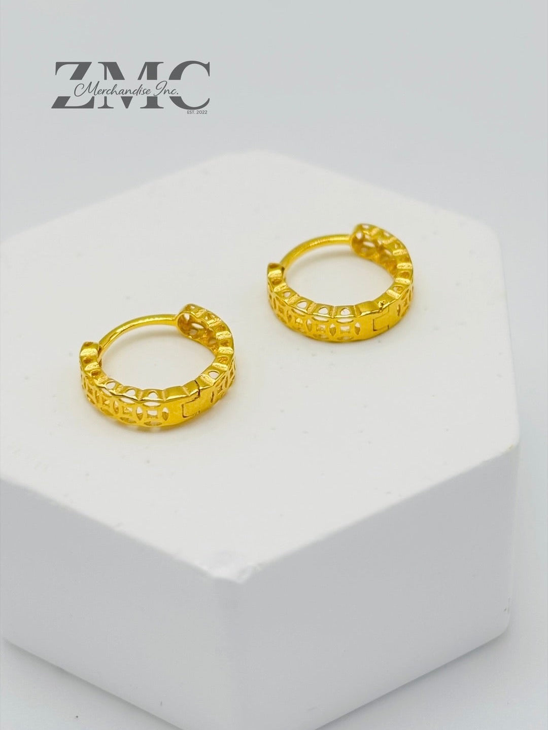 18K Gold Kids Huggies Money Catcher Earrings