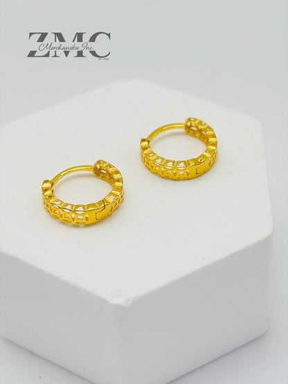 18K Gold Kids Huggies Money Catcher Earrings