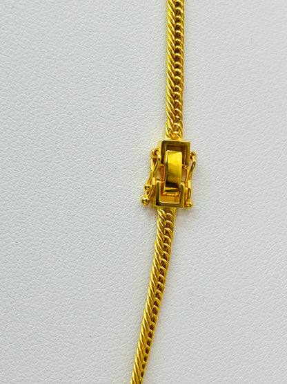 18K Gold Triple Lock Chain with Padlock Pendant Set