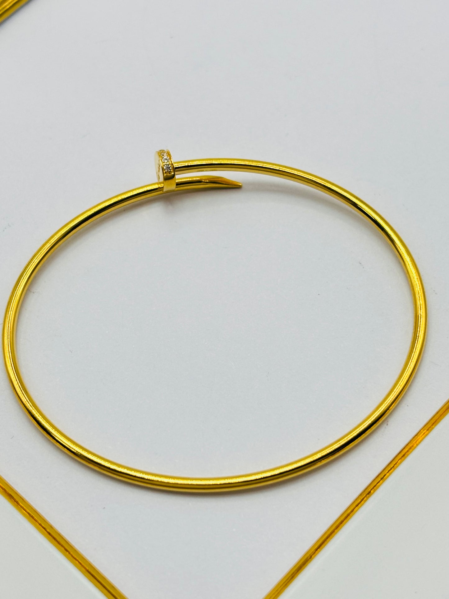 18K Gold nail Bangle