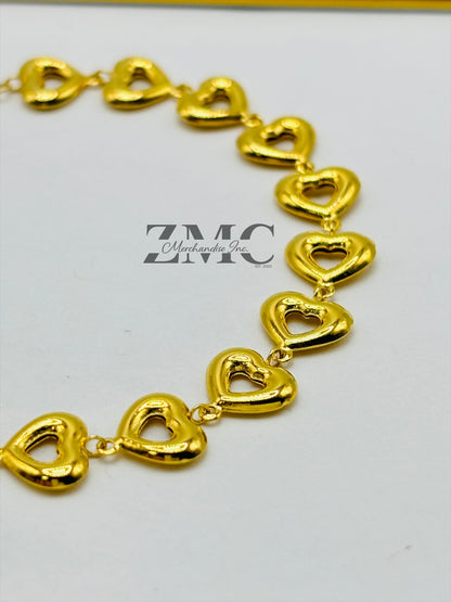 18K Gold Heart Bracelet