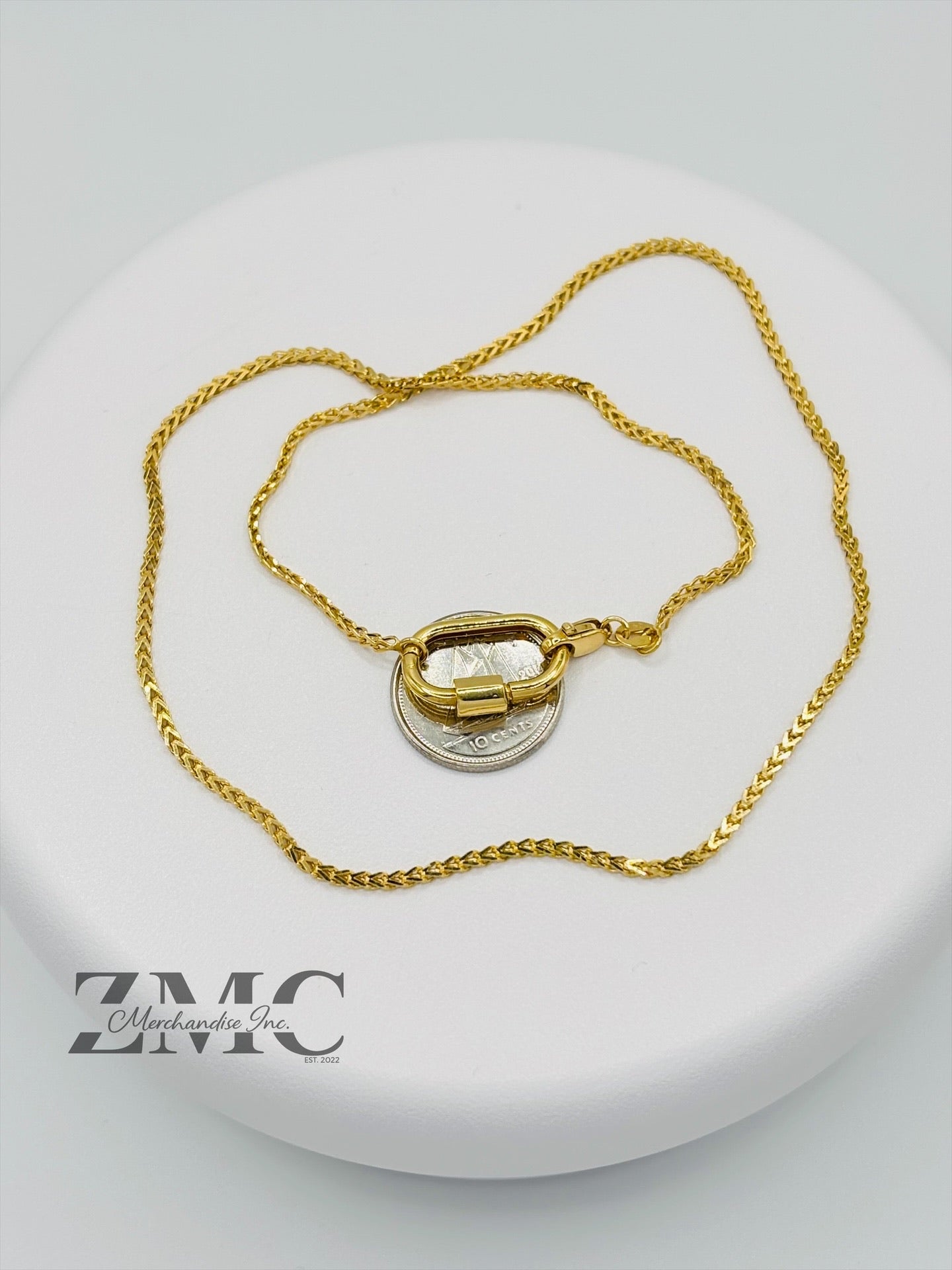 18K Gold Carabiner Necklace
