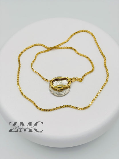 18K Gold Carabiner Necklace