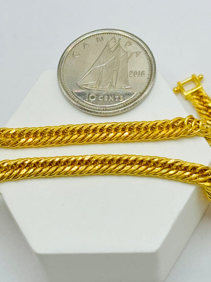 18K Gold Triple Lock Bracelet 3.5mm width