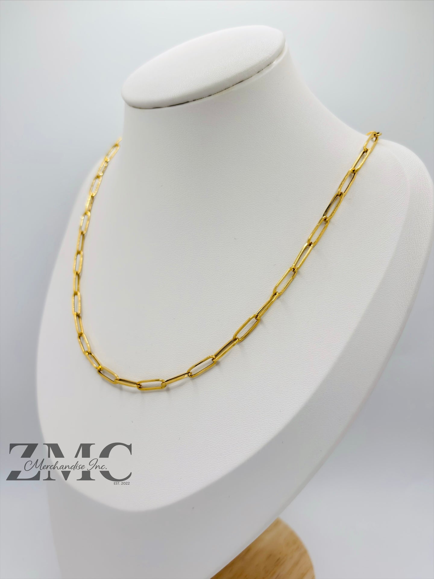 18K Gold Paperclip Chain 10 mm Link