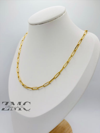 18K Gold Paperclip Chain 10 mm Link