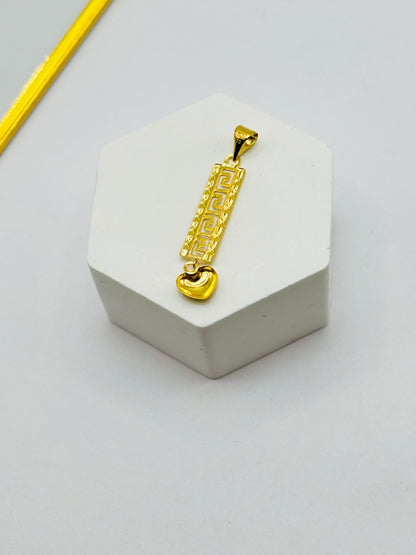 18K Gold Long with Heart Pendant