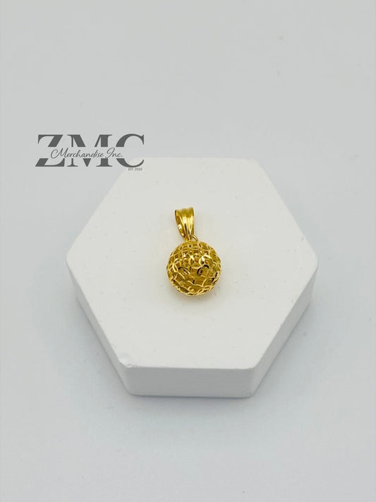 18K Gold Money Catcher Ball Pendant
