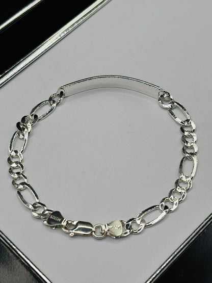 S925 Silver Name Figaro Bracelet