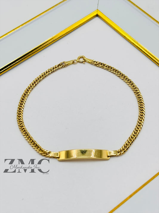18K Gold Name Tag Braclet