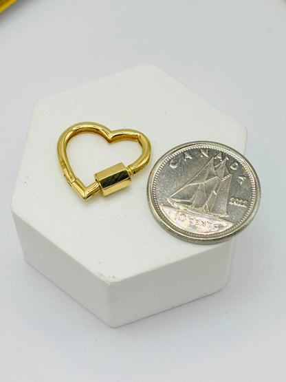 K18 Japan Heart Plain Carabiner Pendant
