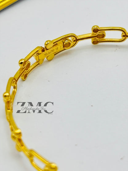 18K Gold Hardware Bangle Bracelet