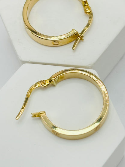 K18 Japan Gold Loop Earrings 19.3mm