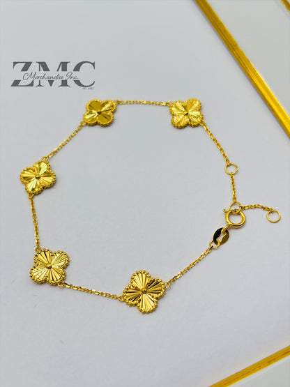 18K Gold Clover Bracelet 10mm