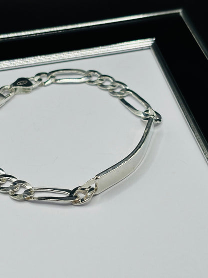 S925 Silver name Figaro Bracelet