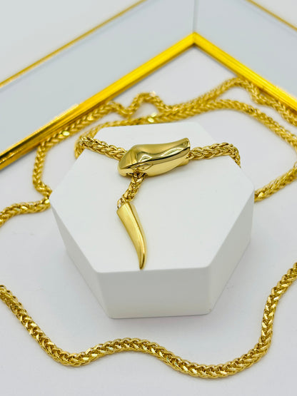 18K Gold Snake Bite Necklace