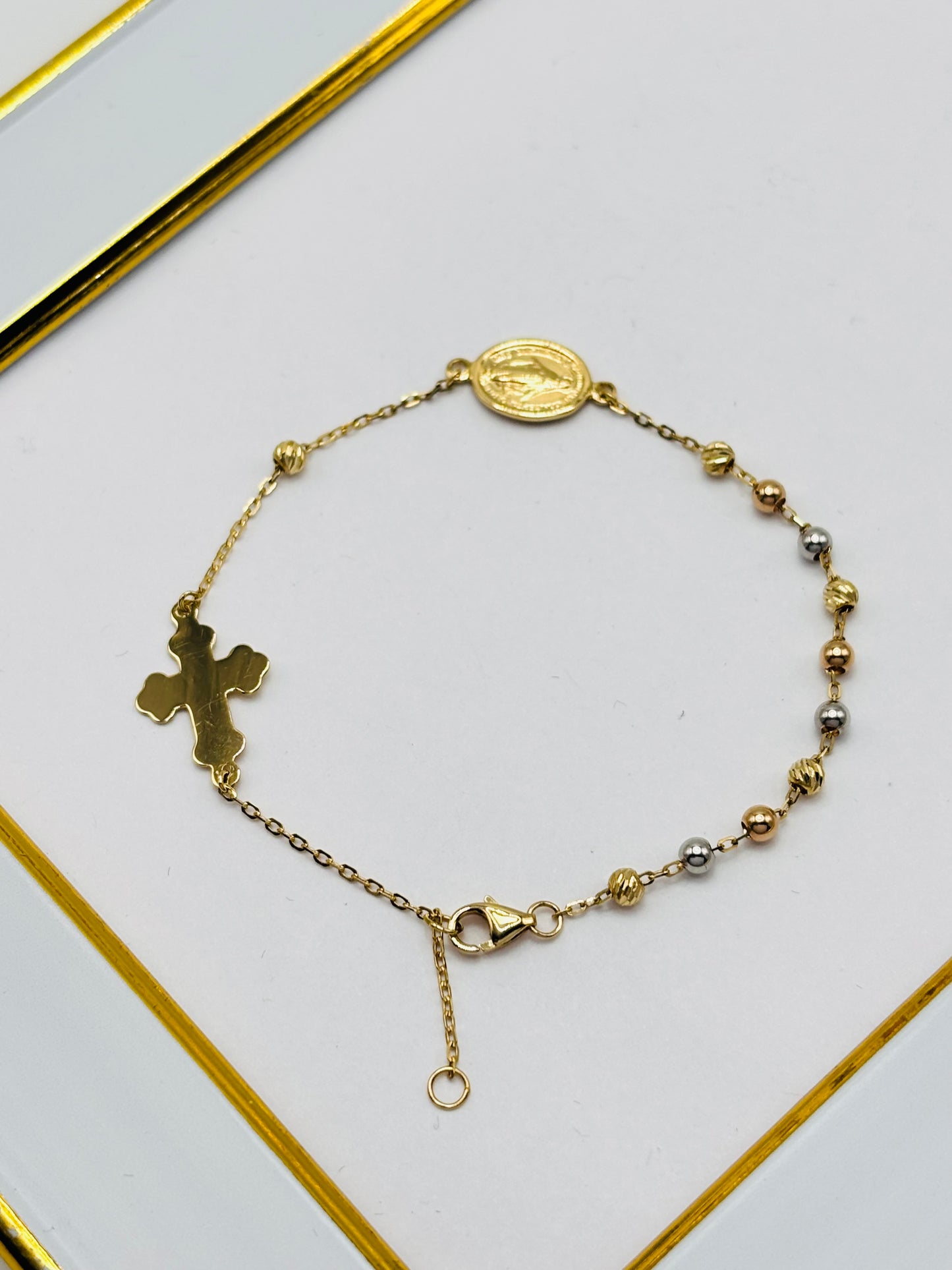 18K Gold Rosary Bracelet