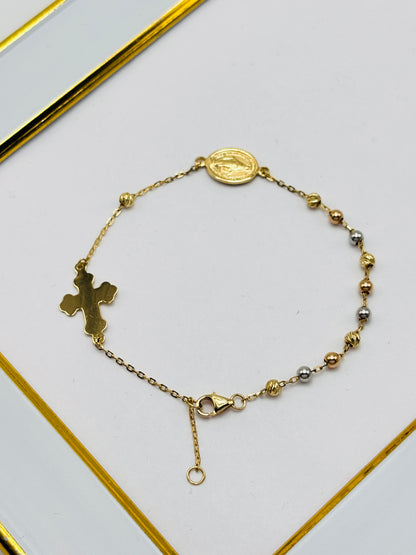 18K Gold Rosary Bracelet