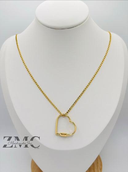 18K Gold Big Heart Necklace