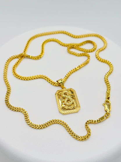 18K Gold Foxtail Dragon Necklace