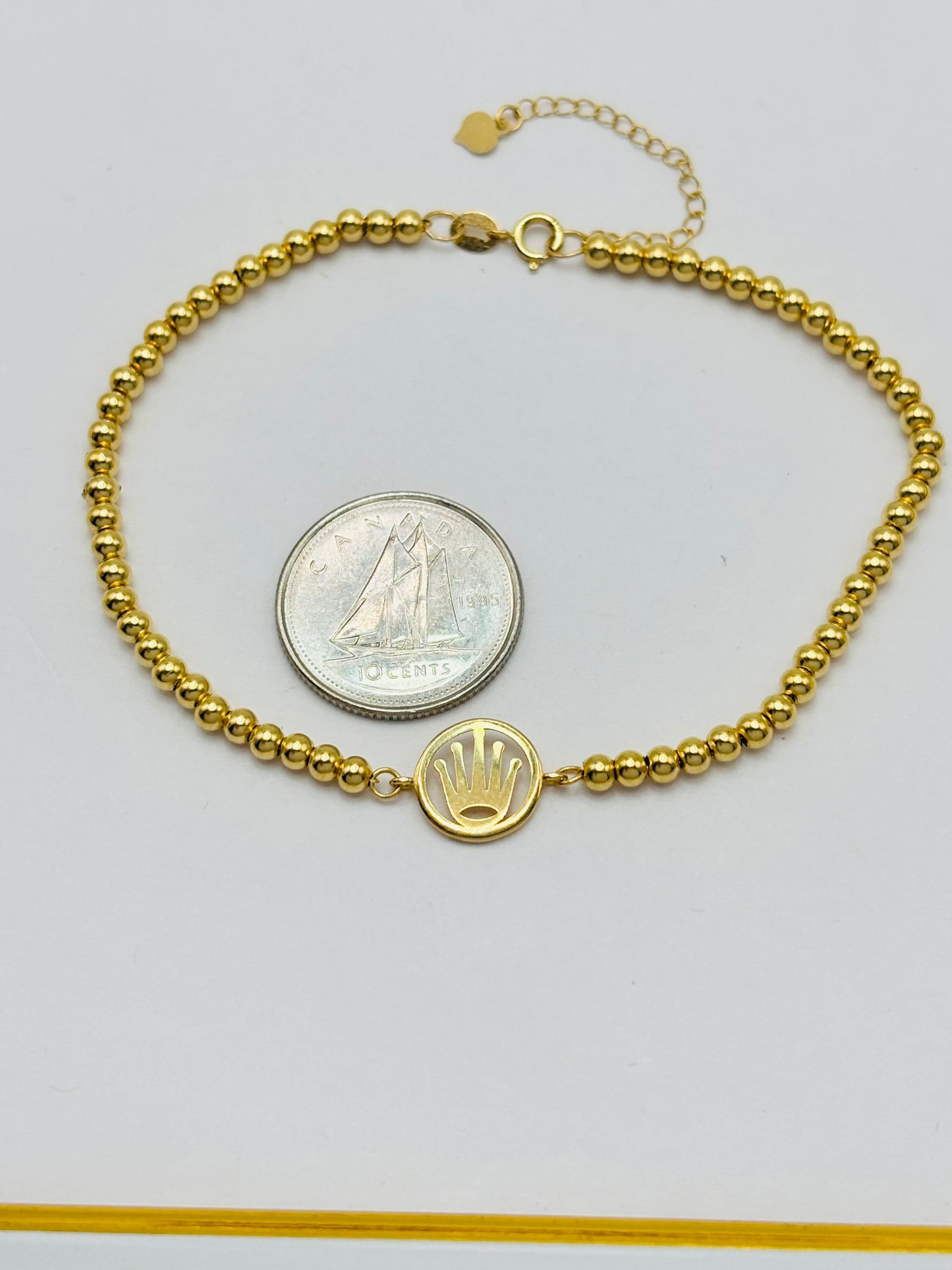 18K Gold Crown Bubble Bracelet