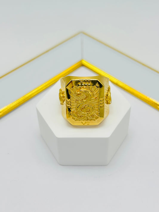 18K Gold Men's Dragon Ring