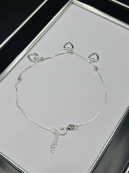 S925 Silver Heart Anklet