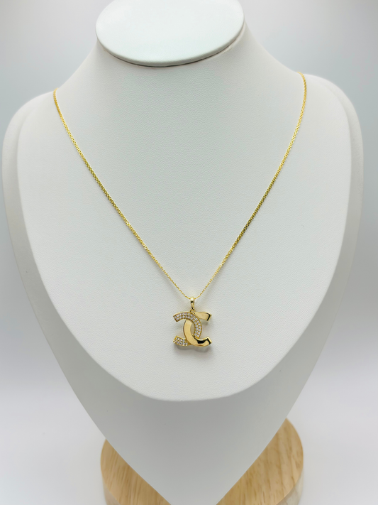 18K Gold C Necklace