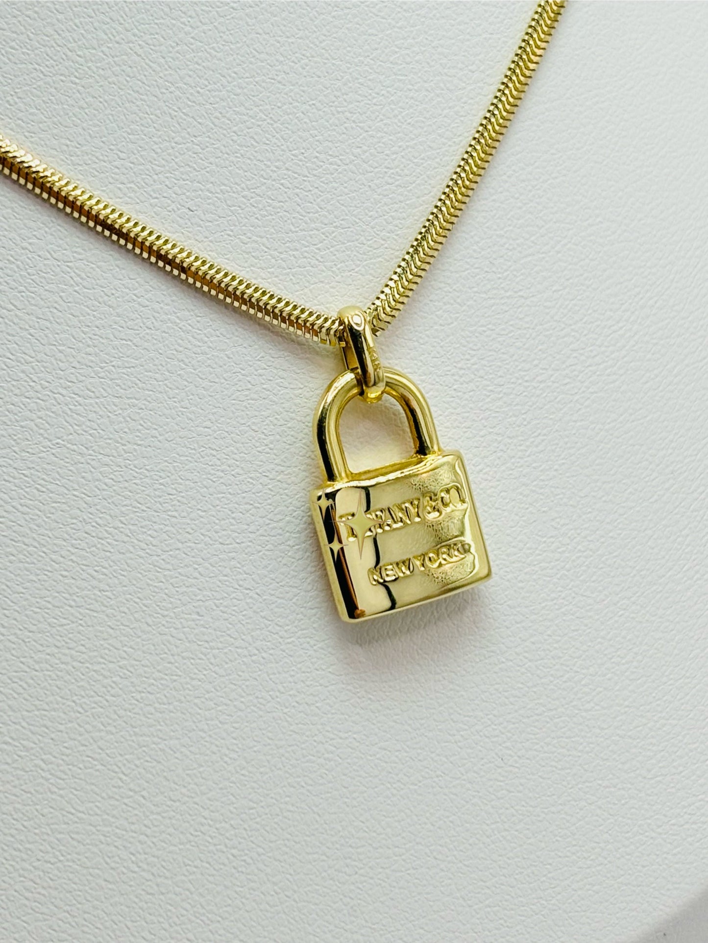 18K Gold Padlock Necklace