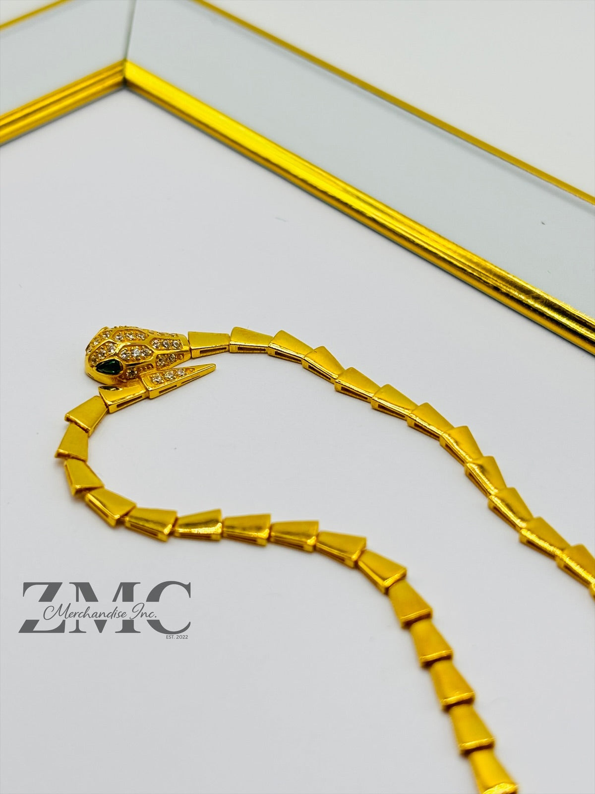 18K Gold Serpentine Triple Lock Bracelet
