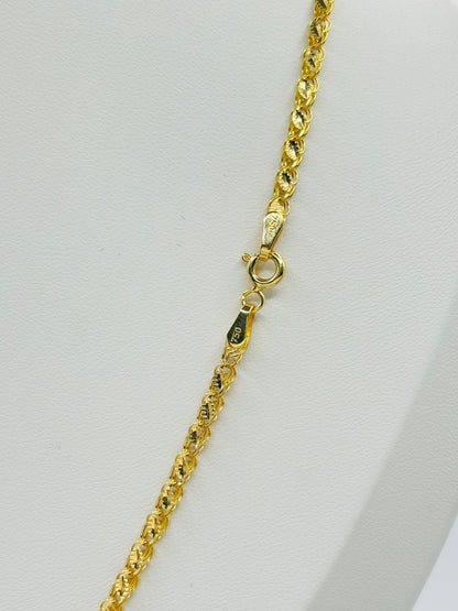 18K Gold Damascus Slim Chain