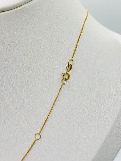18K Gold Ball/Oval Necklace