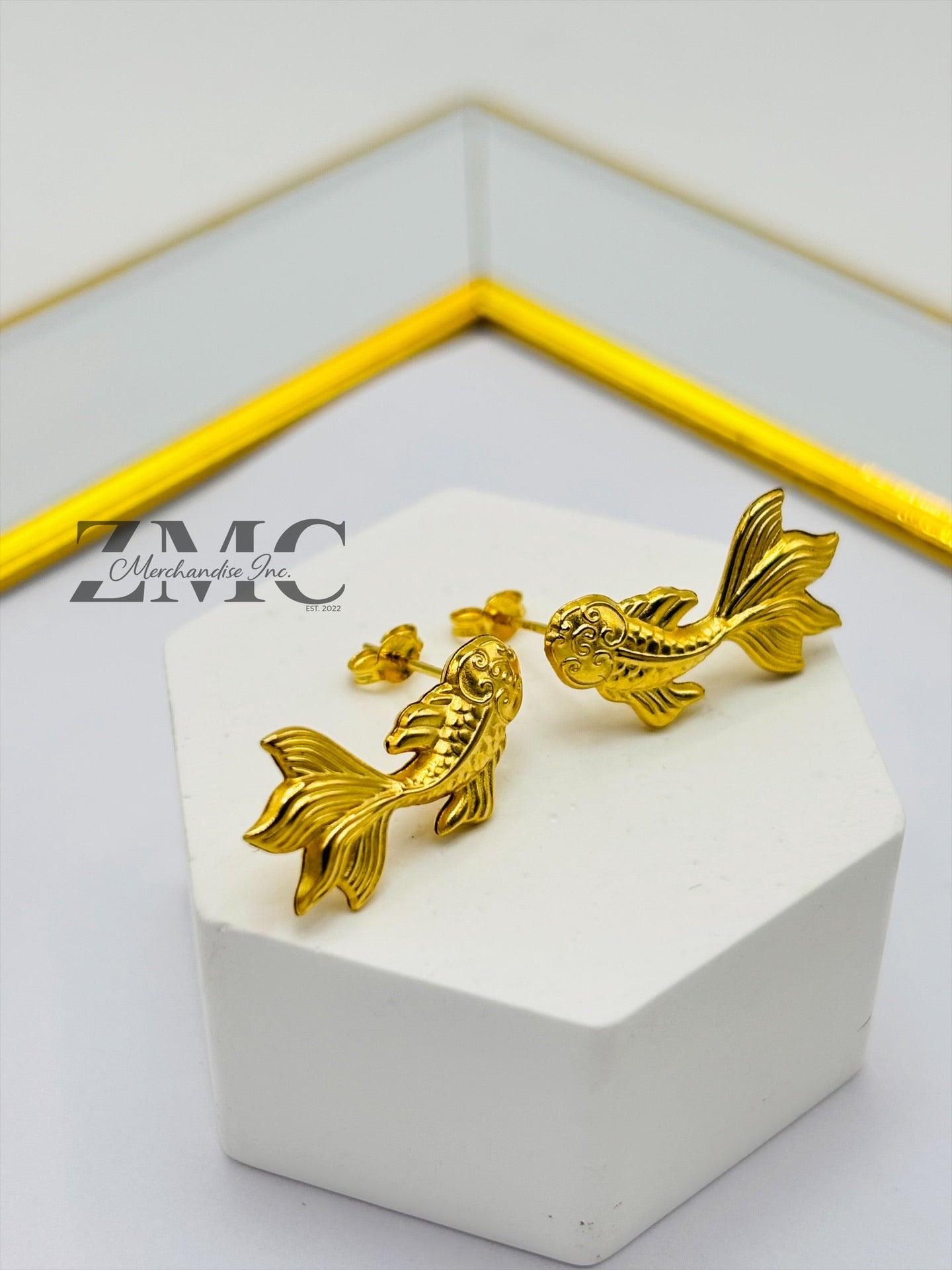 18K Gold Lucky Koi Fish Earrings