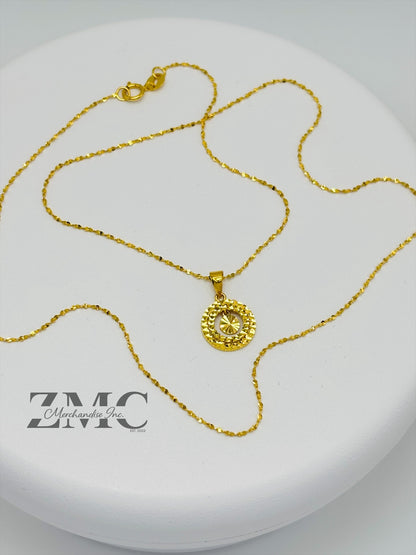18K Gold Circle Necklace
