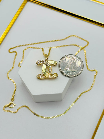18K Gold C Necklace