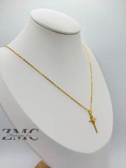 18K Gold Cross Necklace