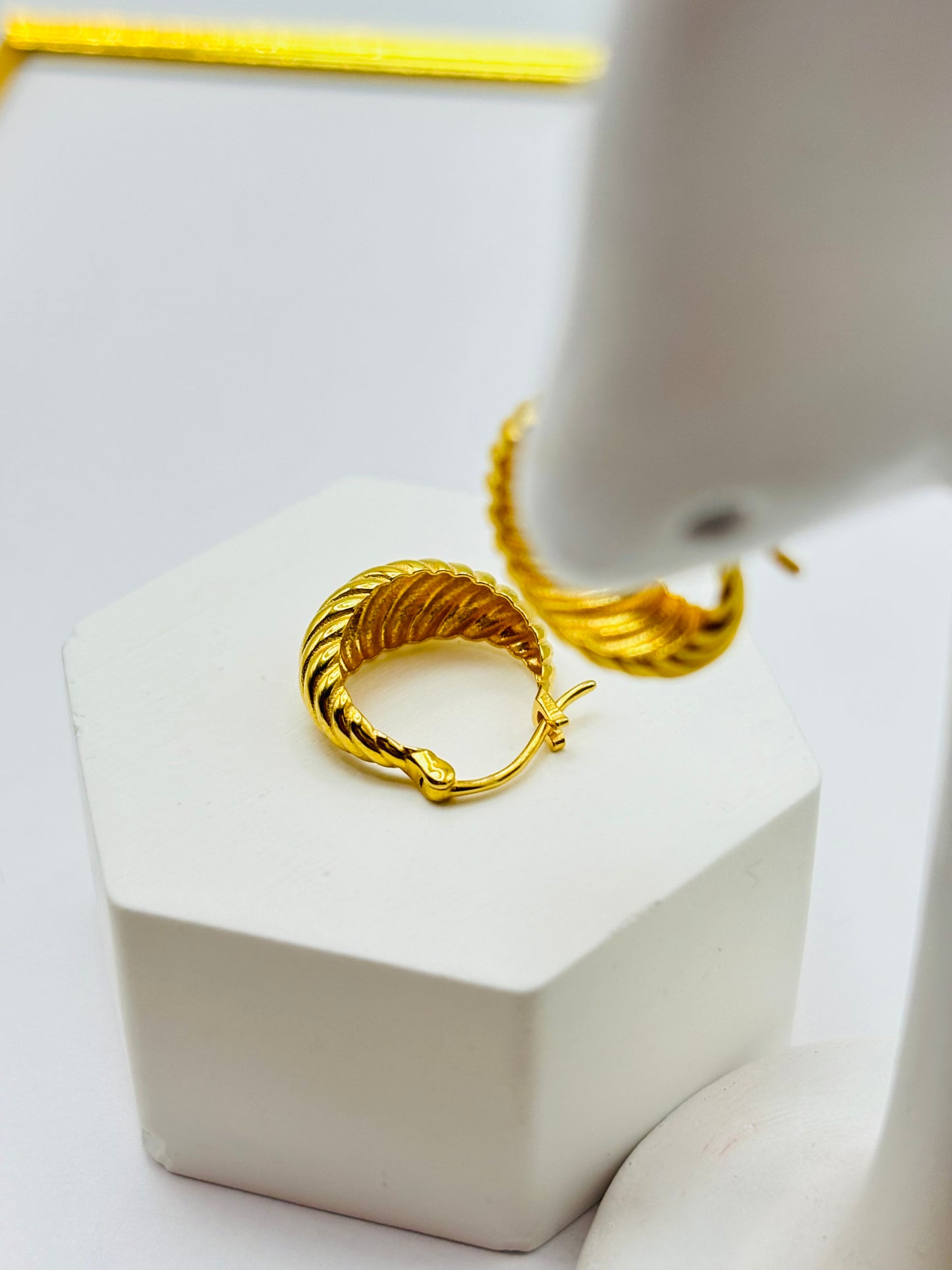18K Gold Twisted Loop Earrings
