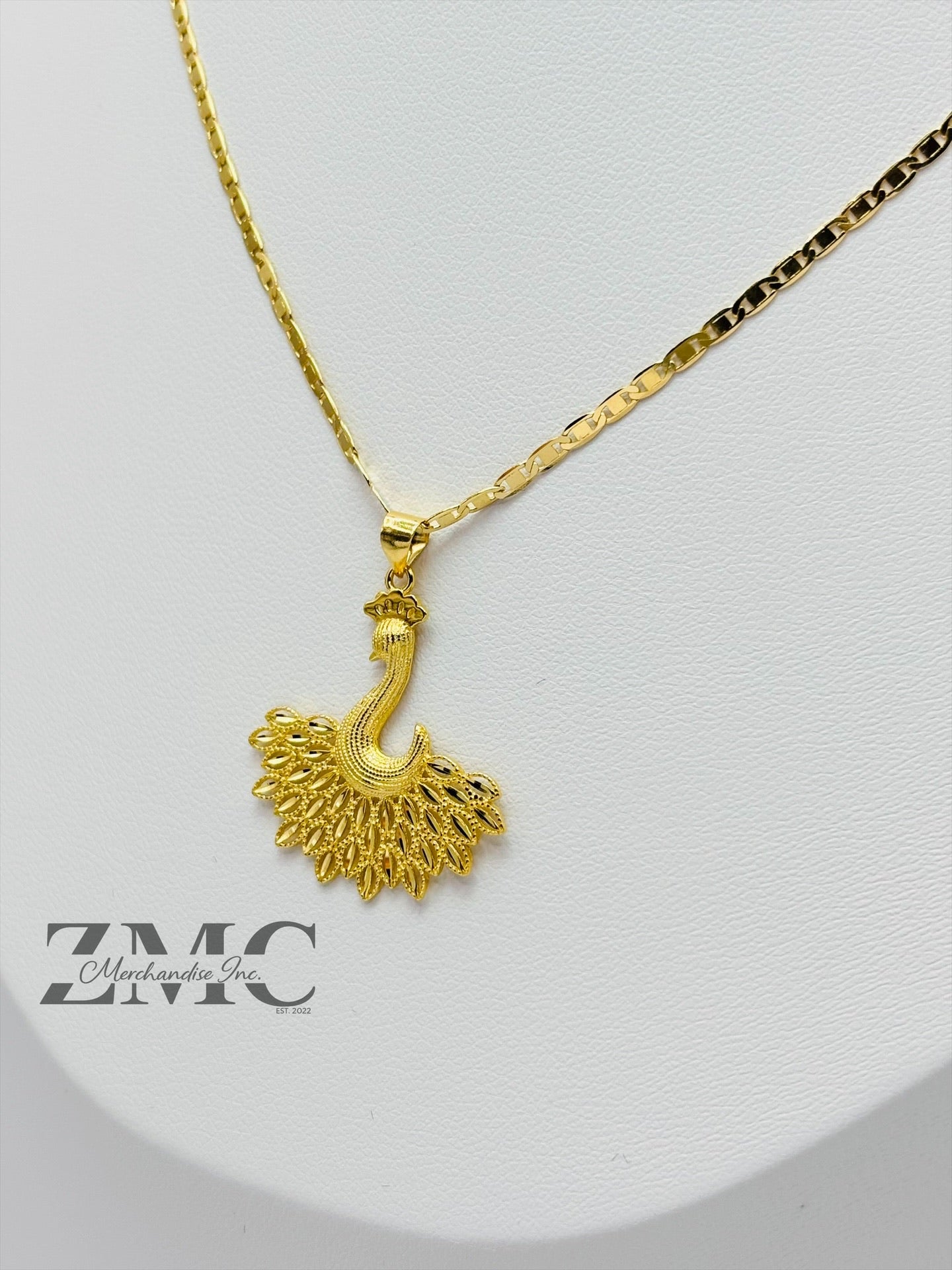 18K Gold Peacock Necklace
