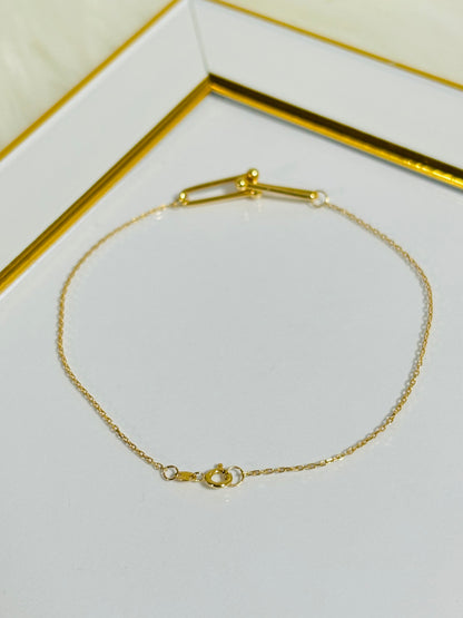 18K Gold Hardware and Link Combination Bracelet (Single)