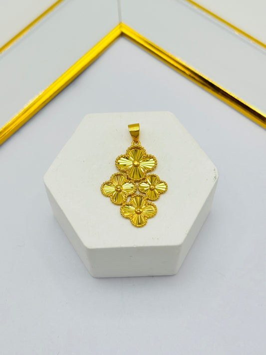 18K Gold 4 Clover Pendant