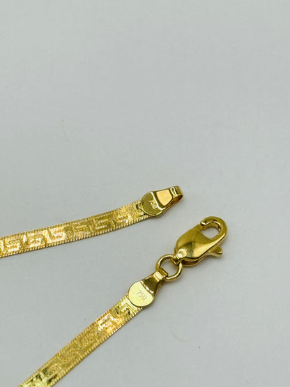 18K Gold F Flat Bracelet