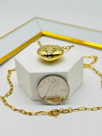 K18 Japan C* Heart Attached Necklace