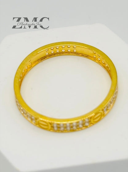18K Gold Stone Couple Ring