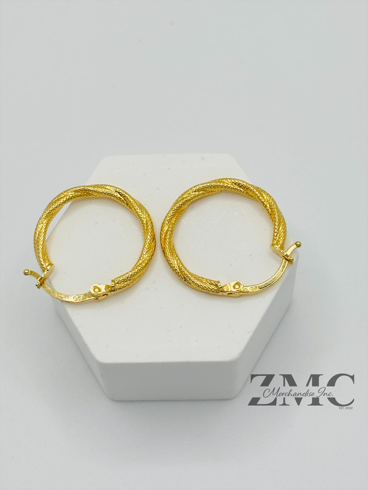 18K Gold Twisted Loop Earrings