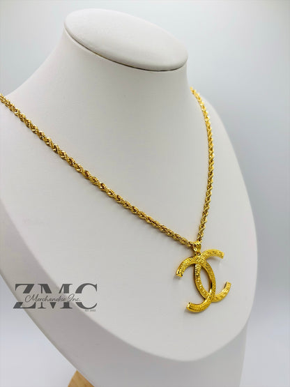 18K Gold C Rope Necklace