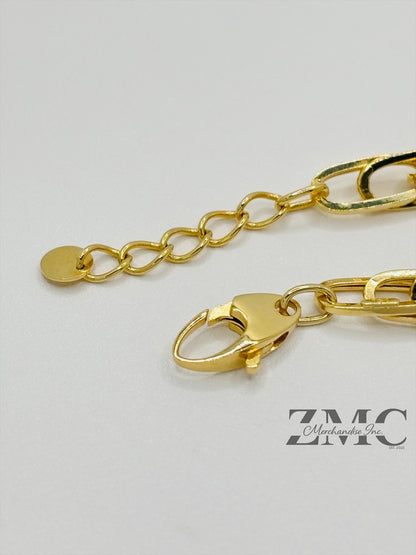 18K Gold Multi Paperclip Bracelet