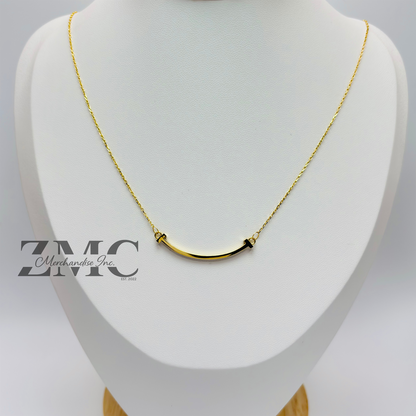 18K Gold Smiley Necklace