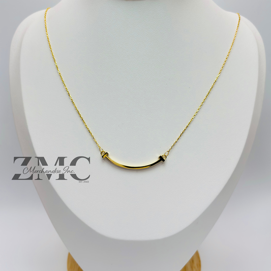 18K Gold Smiley Necklace