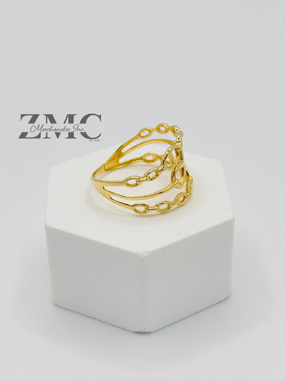 18K Gold G Layered  Ring
