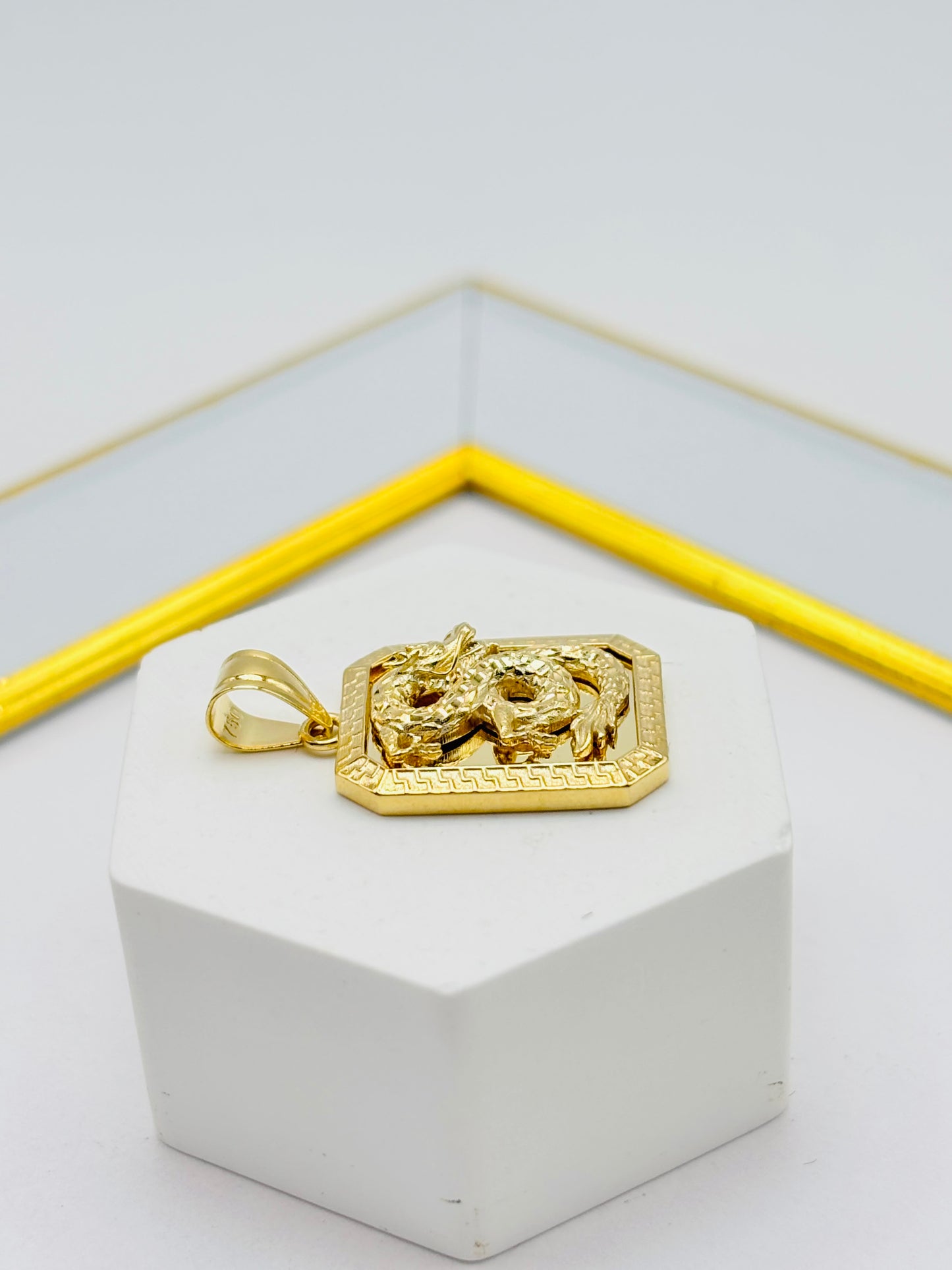 18K Gold Dragon Pendant